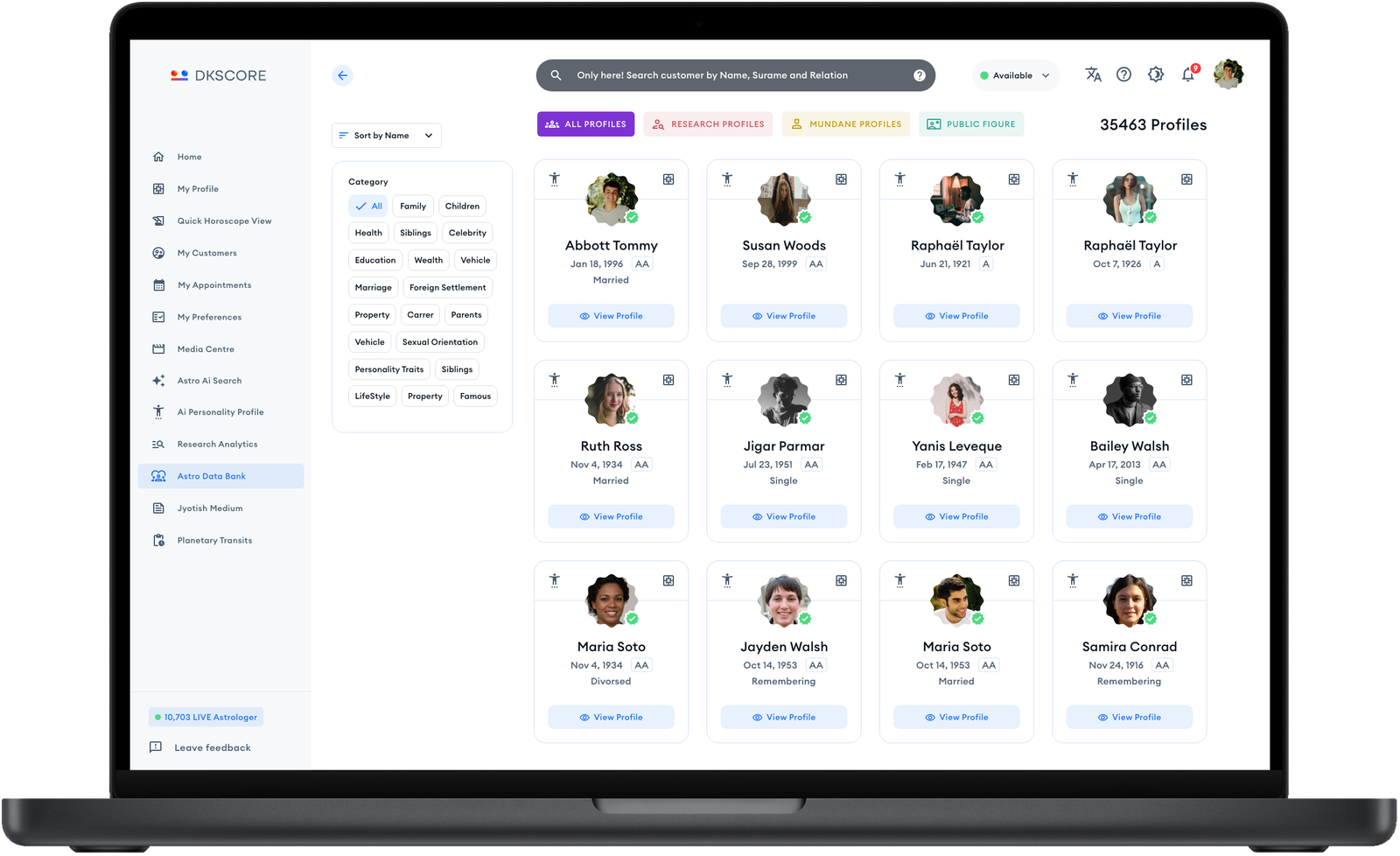 DKSCORE - AI-Powered Vedic Astrology CRM Platform