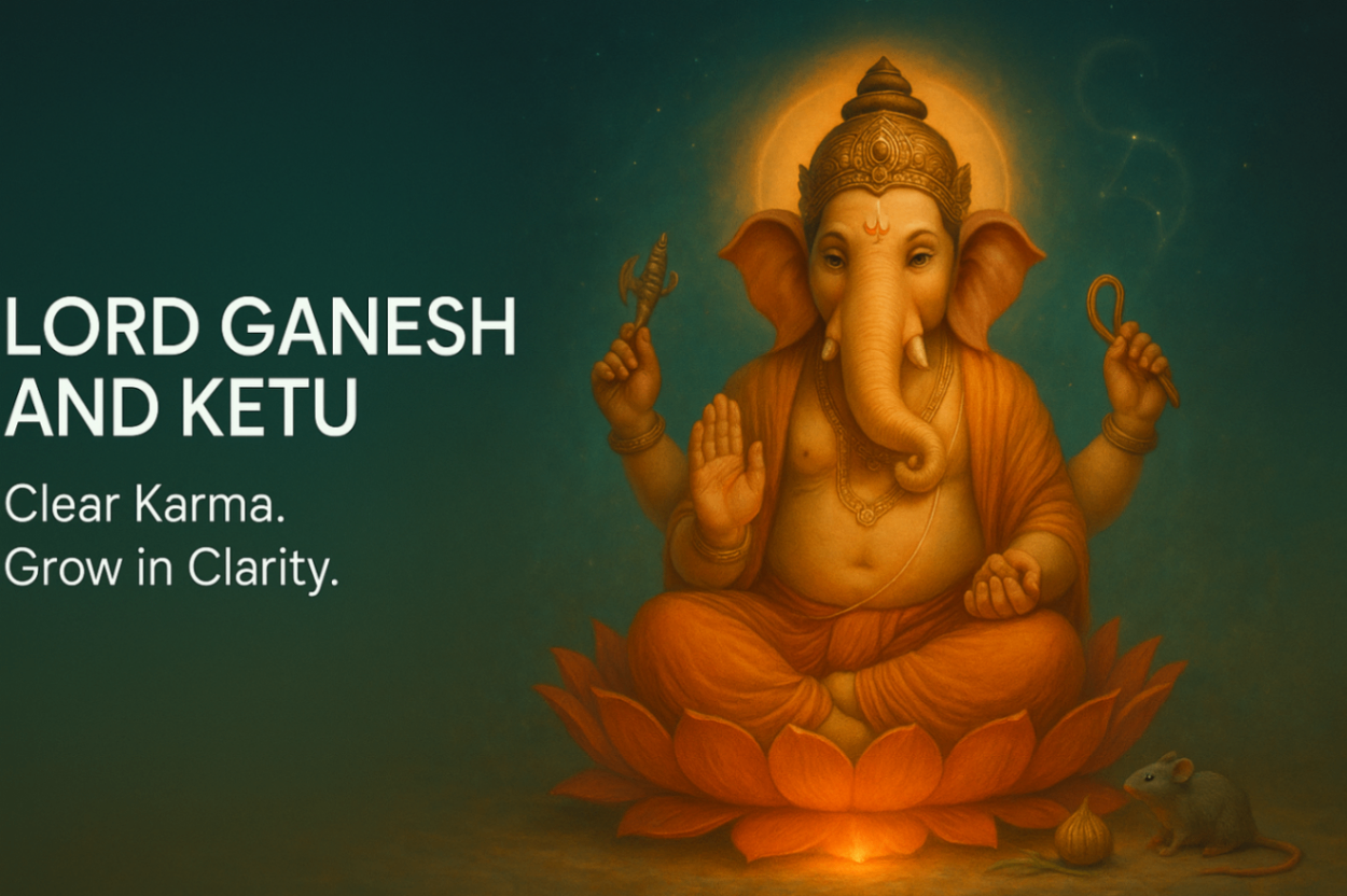 Lord Ganesh and Ketu: Removing Karmic Obstacles Awakening Inner Clarity -DKSCORE Lord Ganesh and Ketu: Removing Karmic Obstacles Awakening Inner Clarity -DKSCORE